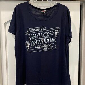 Harley Davidsons Women's Blue Dallas T-Shirt XLarge Great Condition